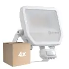 Fordelspakke 4x Ledvance LED Projektør Aluminium Hvid 41W 6000lm 100D - 840 Kold Hvid | IP65 - Bevægelses- Og Lyssensor - Symmetrisk