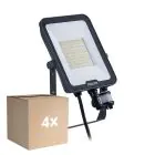Fordelspakke 4x Philips LED Projektør Ledinaire BVP167 50W 6000lm 110D - 830-840-865 CCT | IP65 - Bevægelses- og Lyssensor - Symmetrisk