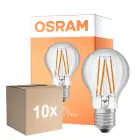 Fordelspakke 10x Osram Led Star Classic LED E27 Pære Filament Klar 4.9W 470lm - 827 Ekstra Varm Hvid | Lyssensor
