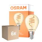 Fordelspakke 6x Osram Vintage 1906 LED Classic Slim E14 Pære Filament Guld 4.9W 470lm - 922 Ekstra Varm Hvid | Bedste Farvegengivelse - Dæmpbar - Erstatter 40W