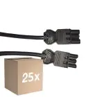 Fordelspakke 25x Noxion GST - Kompatibel Forlængerkabel Sort - Han + Hun - 5m - 3 pole 1,5mm2