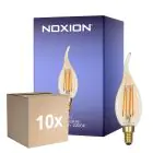 Fordelspakke 10x Noxion Lucent LED E14 Kerte Filament Rav BA35 4.5W 400lm - 822 Ekstra Varm Hvid | Dæmpbar - Erstatter 35W