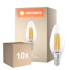 Fordelspakke 10x Ledvance Classic LED E14 Kerte Filament Klar 3.4W 470lm - 827 Ekstra Varm Hvid | Dæmpbar - Erstatter 40W