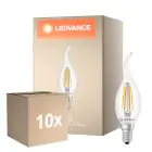 Fordelspakke 10x Ledvance Classic LED E14 Kerte Filament Klar 3.4W 470lm - 827 Ekstra Varm Hvid | Erstatter 40W
