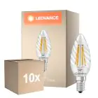 Fordelspakke 10x Ledvance Classic LED E14 TWisted Kerte Filament Klar 3.4W 470lm - 827 Ekstra Varm Hvid | Erstatter 40W