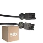 Fordelspakke 50x Noxion GST - Kompatibel Forlængerkabel Sort - Han + Hun - 2m - 3 pole 1,5mm2