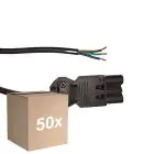Fordelspakke 50x Noxion GST - Kompatibel Forsyningskabel Sort - Han + Åbne ender - 3m - 3 pole 0,75mm2