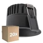 Fordelspakke 20x Ledvance LED spot Mørklight Aluminium sort 8W 680lm 36D - 930 varm hvid | Udsnit 68mm - IP44 - bedste farvegengivelse - dæmpbar