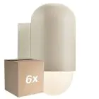 Fordelspakke 6x Nordlux Heka Vægbelysning Aluminium Sanded |IP54 - Egnet til E27