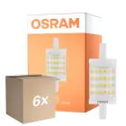 Fordelspakke 6x Osram LED R7s 78mm Klar 9.5W 1055lm - 827 Ekstra Varm Hvid | Dæmpbar - Erstatter 75W
