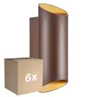 Fordelspakke 6x Nordlux Nico Vægbelysning Aluminium Rusten Up & Down | IP54 - Egnet til 2x GU10