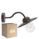 Fordelspakke 6x Nordlux Luxembourg Vægbelysning Metal og Glas Rusten | IP54 - Egnet til E27