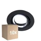 Fordelspakke 10x Noxion Forsænket Spot Drome MR16 Vipbar sort | Udsnit 69mm - GU10 sokkel