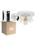 Fordelspakke 6x D'Lite Loftlampe Beitem Matt Hvid FSC Træ | Egnet Til 3x GU10
