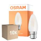 Fordelspakke 10x Osram LED B22D Kerte filament matt 4W 470lm - 827 ekstra varm hvid | erstatter 40W