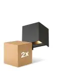 Fordelspakke 2x D'Lite Vægbelysning Elingen Sort Up & Down 4.9W 480lm - 830 Varm Hvid | IP65