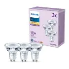 Fordelspakke 3x Philips LED Spot GU10 PAR16 4W 255lm 36D - 827 Ekstra Varm Hvid