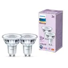 Fordelspakke 2x Philips LED Spot GU10 PAR16 4W 255lm 36D - 827 Ekstra Varm Hvid