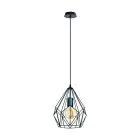 Eglo Pendel Lampe Carlton Stål Sort | IP20 - Egnet til 1x E27 