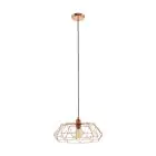 Eglo Pendel Lampe Carlton 2 Stål Kobber | IP20 - Egnet til 1x E27 