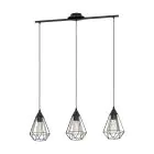 Eglo Pendel Lampe Tarbes Stål Sort | IP20 - Egnet til 3x E27 