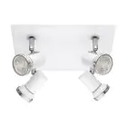 Eglo Loftlampe Tamara 1 Stål Hvid Krom 4x2.8W 4x250lm - 830 Varm Hvid | IP44 - Inkl. 4x GU10