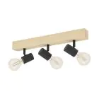 Eglo Loftlampe Townshend 3 Træ Stål Sort | IP20 - Egnet til 3x E27 