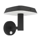 Eglo Vægbelysning Dreoli Solar Sort 8W 970lm - 830 Varm Hvid | IP65 - Bevægelsessensor