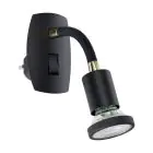Eglo Vægbelysning Parrini Lamp med Stik  Sort 4.5W 345lm - 830 Varm Hvid | IP20 - Inkl. 1x GU10