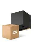 Fordelspakke 2x D'Lite Vægbelysning Elingen Aluminium Sort Up & Down 2.9W 170lm - 830 Varm Hvid | IP65 - Batteridrevet - Lyssensor