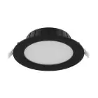 Noxion LED Downlight Hera Flad Forsænket Sort 21W 2400lm 100D - 827-830-840 CCT | 214mm - Udsnit 200mm