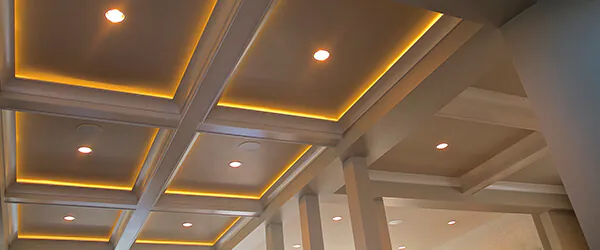 LED indbygningsspots i loftet