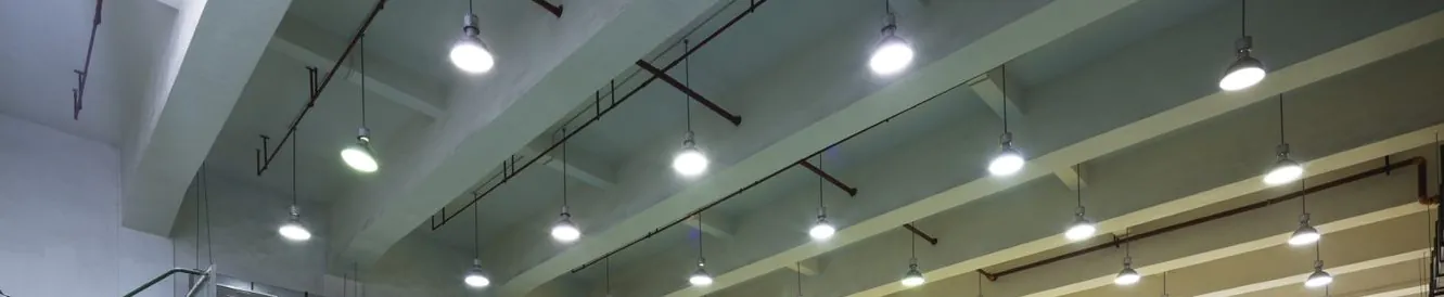 Sparepære banner loft i gymsal